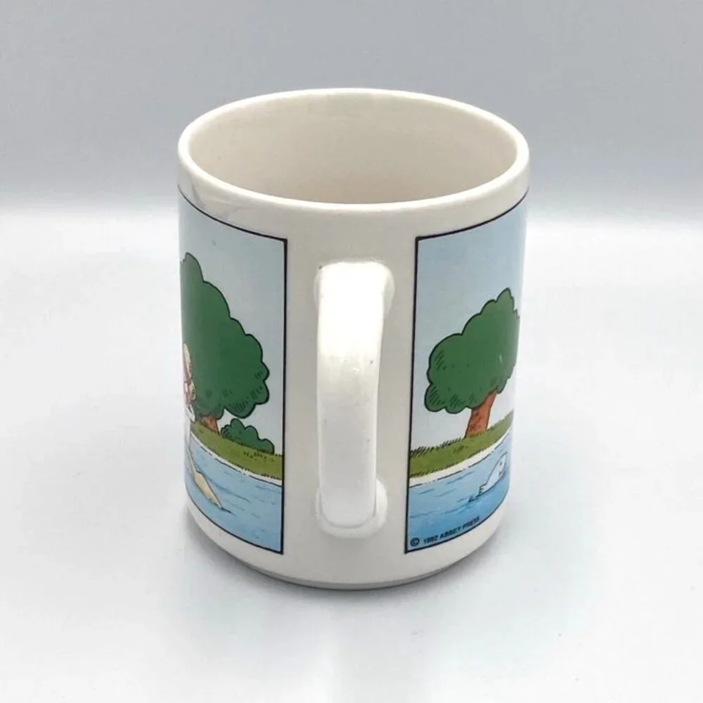 Vtg Fishing Mug Abbey Press “Fishing is‎ a reel catchy sport” 8 oz Made in USA